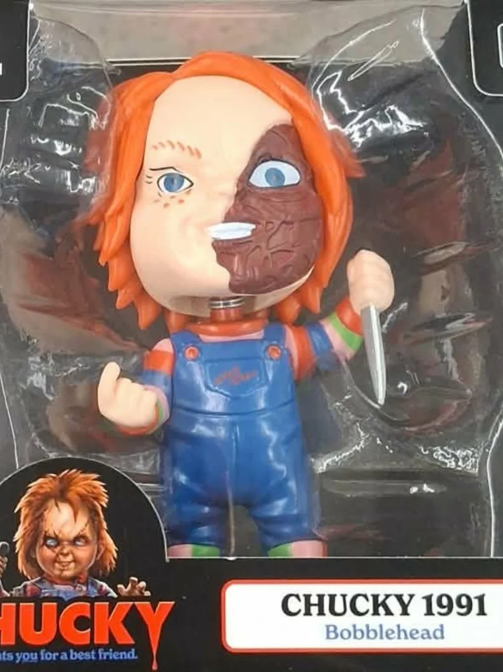New Chucky 1991 Bobblehead - Orange Hair, Blue Overalls
